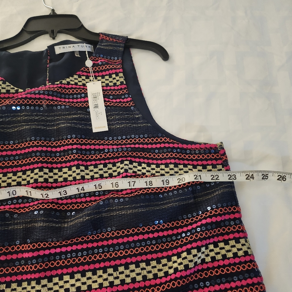 Trina Turk Navy and Maroon top - Picture 5 of 6
